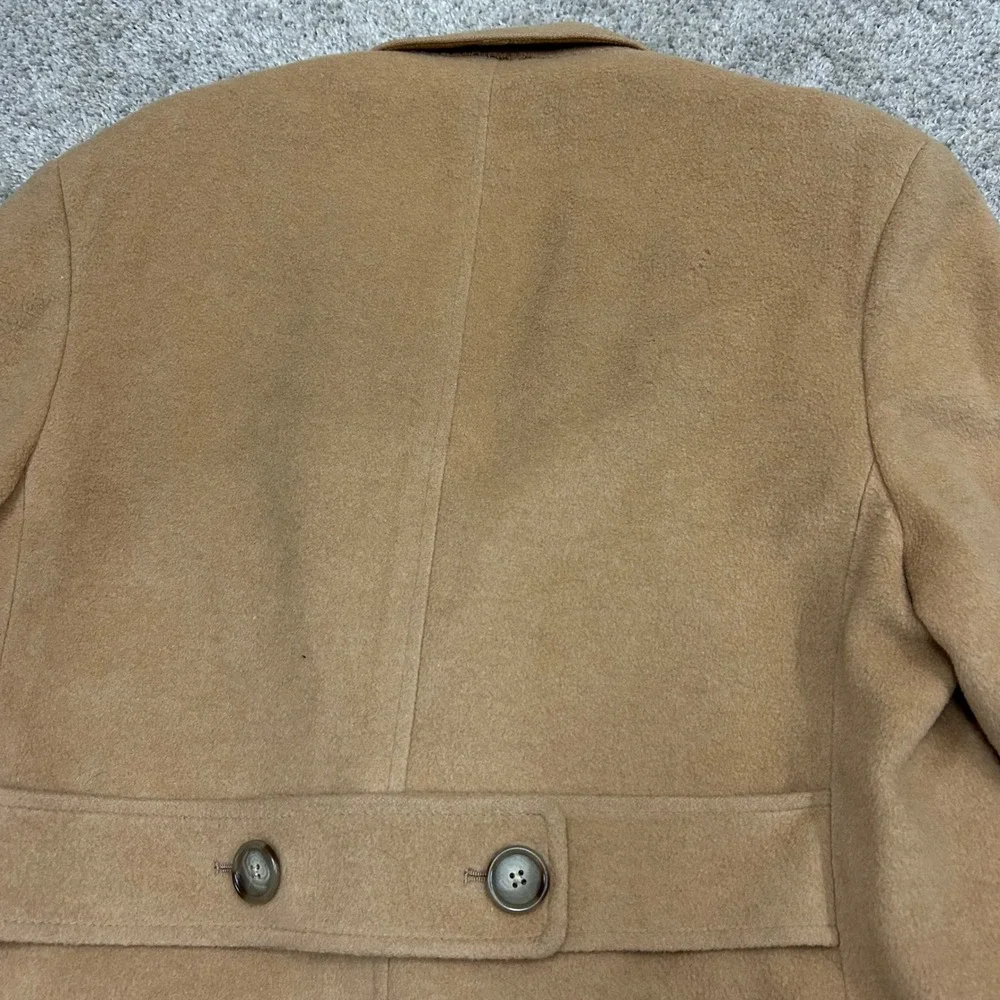 Brooks Brothers Overcoat 40R Tan Camel Hair Double Breasted Polo Coat Vintage - Picture 15 of 16
